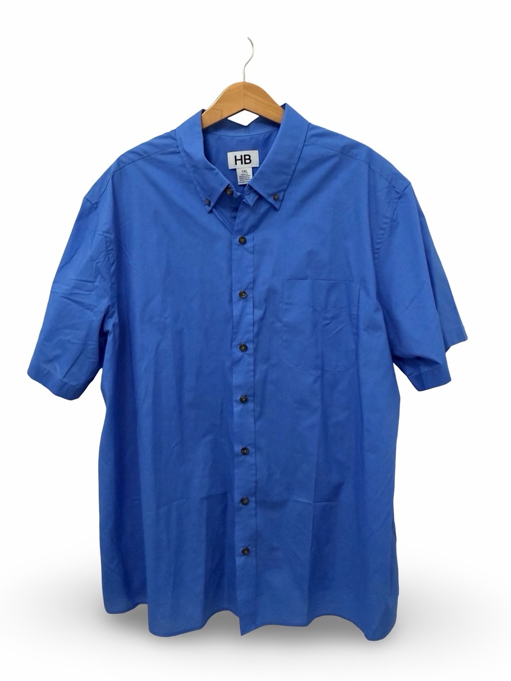 Harbor Bay Easy-Care Solid Sport Shirt Royal Blue Size 1XL